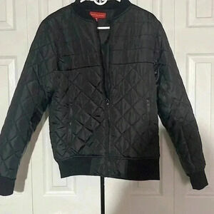 Saks Fifth Avenue womans cropped black quilted puffy coat jacket Medium